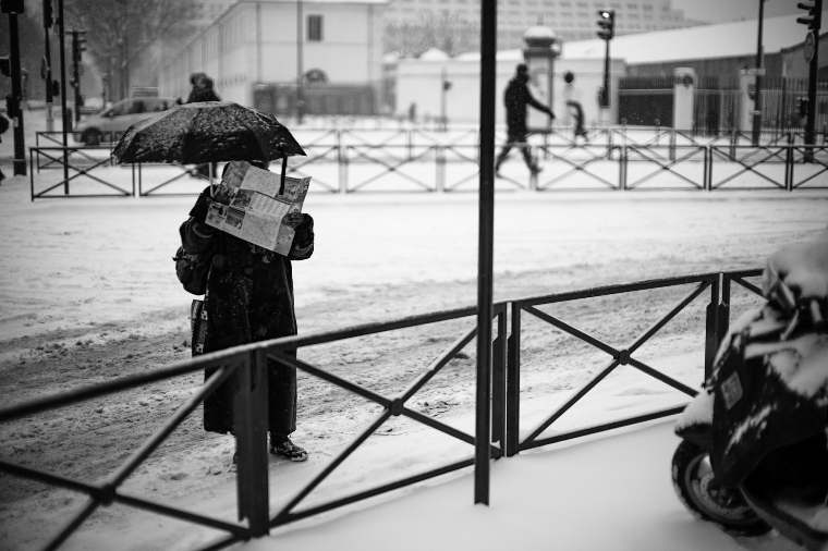 フランス　パリ　雪　ジェリー・ヤン　ライカ　雪のパリ