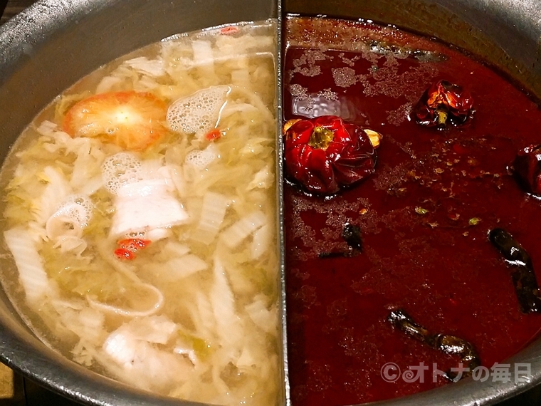 台湾グルメ　青花驕　鴛鴦鍋　青花椒麻辣鍋　酸菜白肉鍋　中山