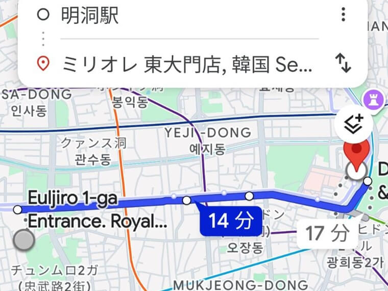 韓国　ソウル　市内バス　乗り方　Googleマップ