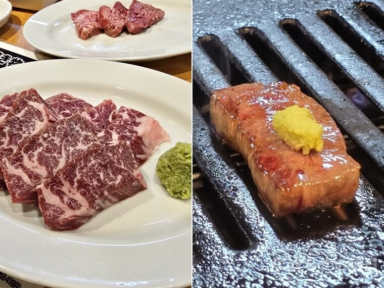 神田　焼肉やっちゃん　上ハラミ　上ロース　カウンター席