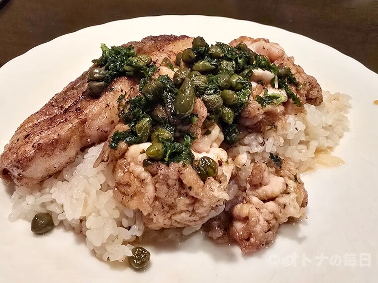 銀座　ビストロ　フレンチ　ヴォージュ　タラと白子のムニエル