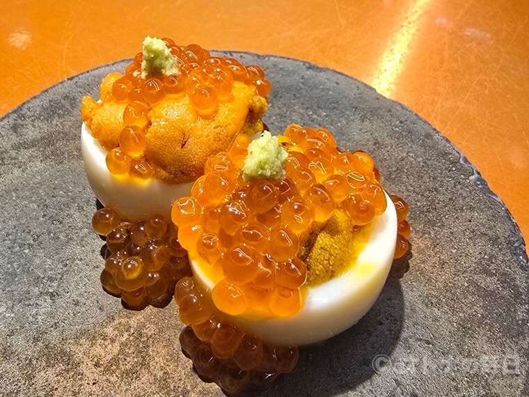 五反田 ここにもとだか アラカルト 予約 煮玉子