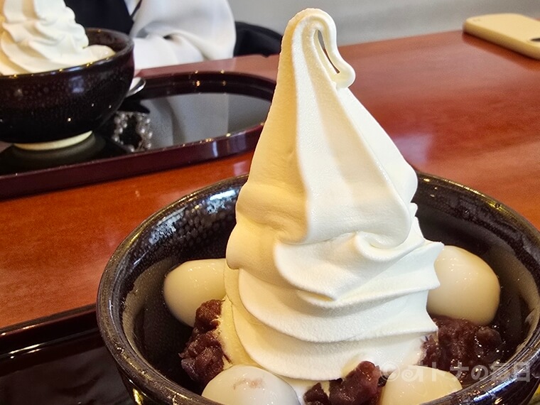 上野 ランチ 麻布茶房 デザート 白玉ソフトクリームぜんざい