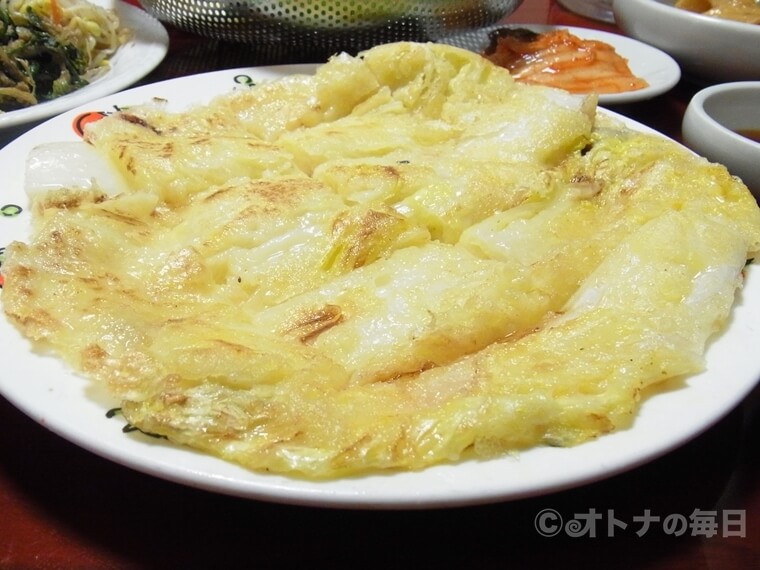 韓国グルメ 合井 ソルネハノクチプ 白菜チヂミ 定食