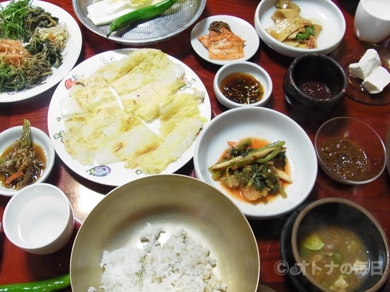 韓国グルメ 合井 ソルネハノクチプ 白菜チヂミ 定食