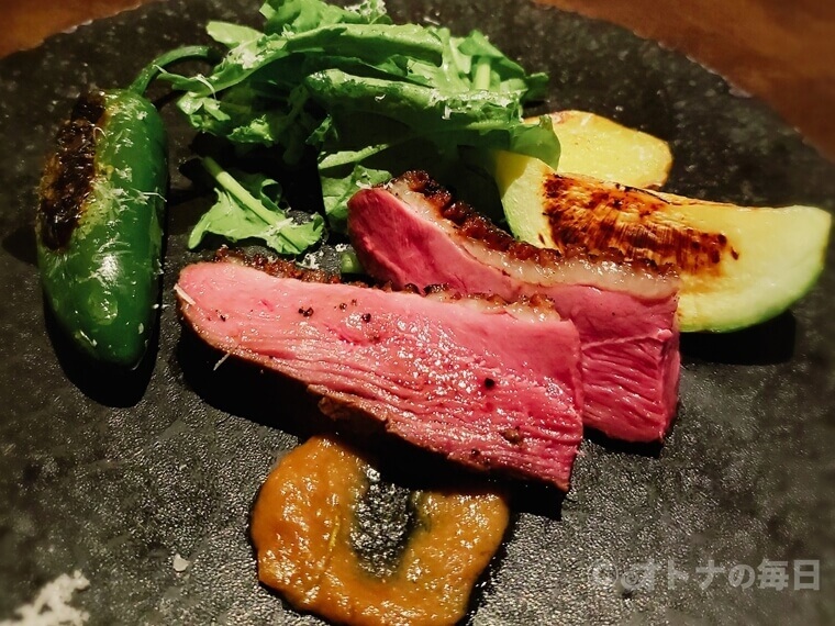今日のランチ 六本木 西麻布 イタリアン OGGI フルーツパスタ 鴨肉