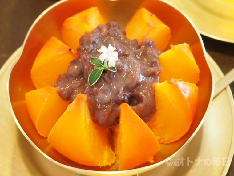 韓国スイーツ　ノックルッ カジロニ　カフェ　熟柿　あずき